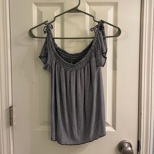 Striped Off The Shoulder Tank Crop Top